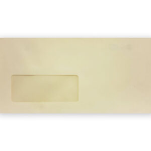 Cream High Quality Peel and Seal Straight Flap DL Envelopes with Window 120GSM